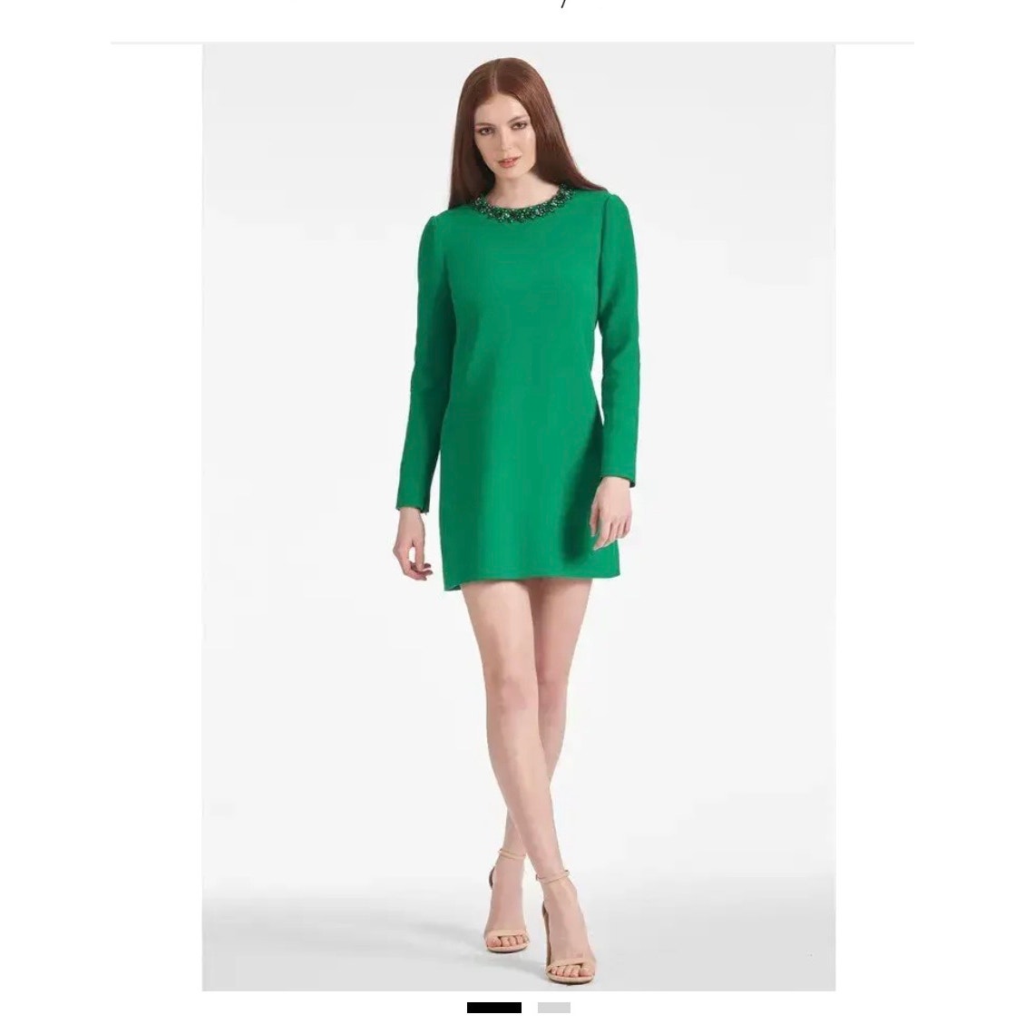 Sachin + Babi Lily Dress Womens Size 8 Green Shift Mini Long Sleeve Nwt